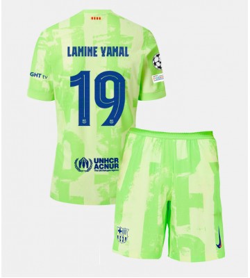 Barcelona Lamine Yamal #19 Tercera Equipación Niños 2024-25 Manga Corta (+ Pantalones cortos)